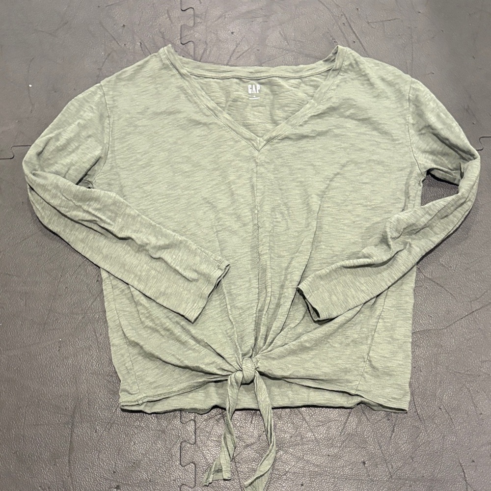GAP Women's Sage Long Sleeve Tie-Front Top